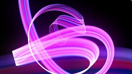 Wall Mural - light flow bg in 4k. abstract looped background with light trails, stream of red blue neon lines in 