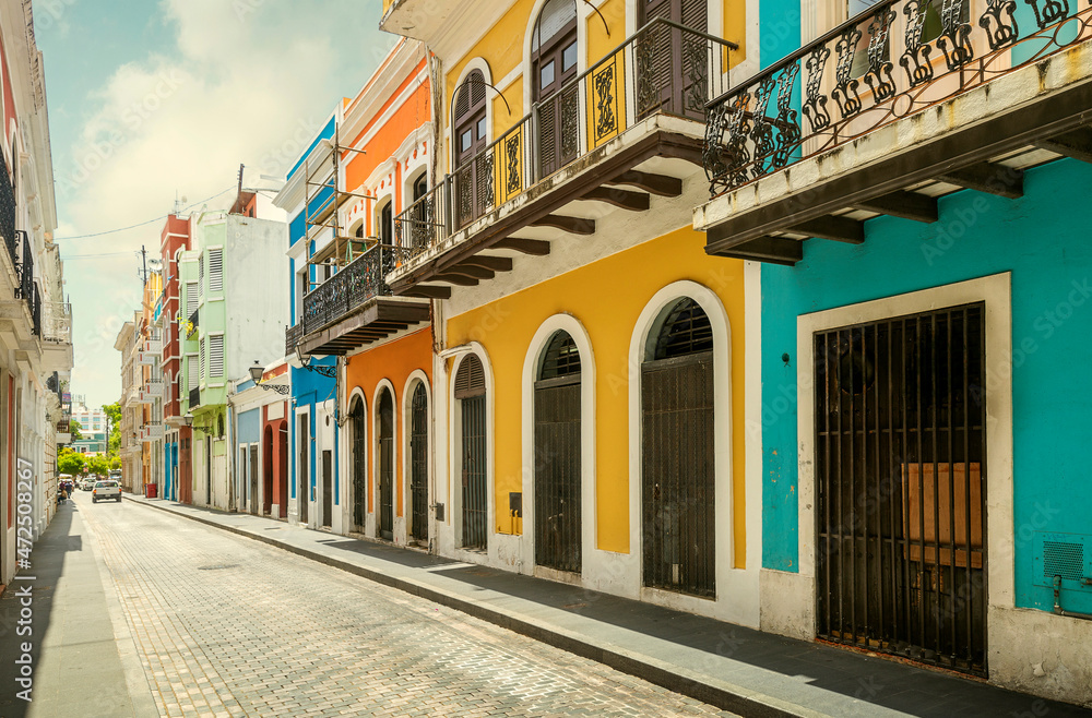 Colorful houses in old San Juan, Puerto Rico Stock Photo | Adobe Stock