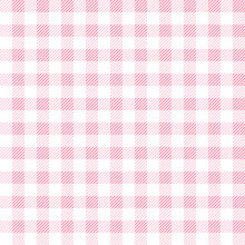 Pink Plaid Seamless Pattern Clothes Texture Vector Illustration Background