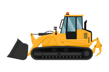 Caterpillar Loader Yellow Machinery Vector On White Background