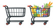 Vector cartoon style illustration of shopping cart