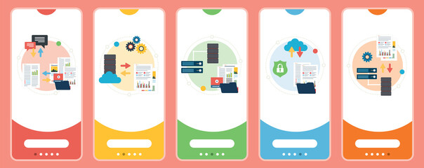 Wall Mural - file sharing, shared documents, data backup and download files safely. technology and computer icon 
