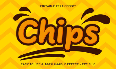 Poster - chips editable text effect with modern style compatible for business or product logo