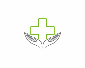 Sticker - Medical symbol on the wish hand illustration logo