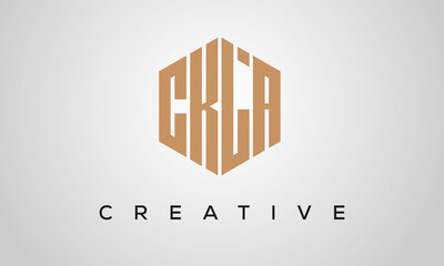 letters CKLA creative polygon hexagon logo victor template	