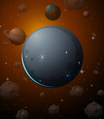 Wall Mural - Moon planet on space background