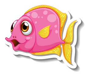 Sea Animal Cartoon Sticker with Cute Fish