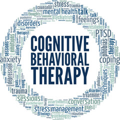 Cognitive Behavioral Therapy conceptual vector illustration word cloud isolated on white background.