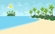 © Rupa Rasa - Beach Ocean Water Landscape Background Vector Illustration