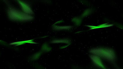 Wall Mural - Green Waves And Particles