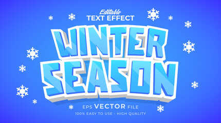 Wall Mural - winter season typography premium editable text effect