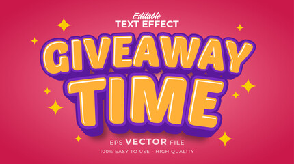 Wall Mural - giveaway cartoon typography premium editable text effect