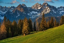 Ogólny Widok Na Rusinową Polanę W Tatrach Bardzo Znane Miejsce Turystyczne