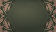 © Javvani - Green banner with luxurious brown ornament and space for logo or text