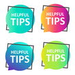Helpful tips in three different gradient colors in the framem.