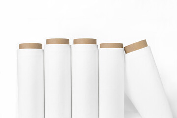 Wall Mural - White cotton Fabric Rolls Mockup	
