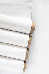 Wall Mural - White cotton Fabric Rolls Mockup	
