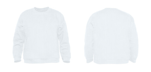 Wall Mural - blank sweatshirt color black on invisible mannequin template front and back view on white background