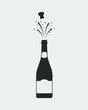 Champagne open graphic icon. Splashes of champagne sign isolated on white background. Vector illustration