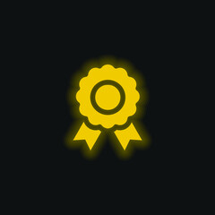 Wall Mural - Award yellow glowing neon icon