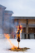 russia voronezh. maslenitsa holiday to burn an effigy spring folk festival