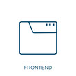 frontend icon. Thin linear frontend outline icon isolated on white background. Line vector frontend sign, symbol for web and mobile.