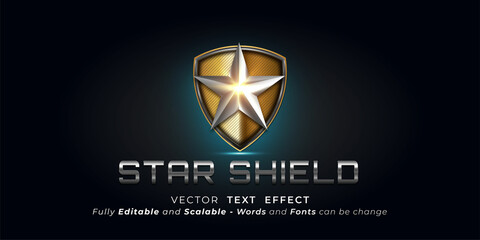 Wall Mural - Editable text effect - Star shield style concept