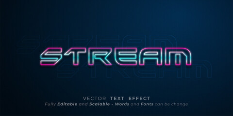 Sticker - Editable text effect - Stream neon style concept