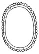 Cute oval frame template. Doodle mirror. Empty shape
