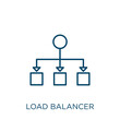 load balancer icon. Thin linear load balancer outline icon isolated on white background. Line vector load balancer sign, symbol for web and mobile.