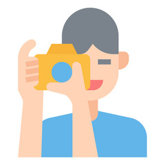 Sticker - photographer flat icon