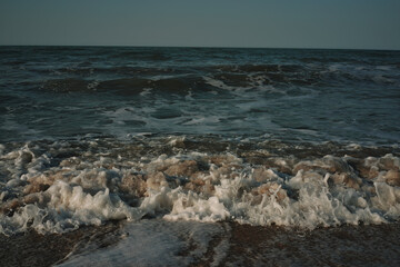 Wall Mural - Waves beach sand landscape ocean summer travel