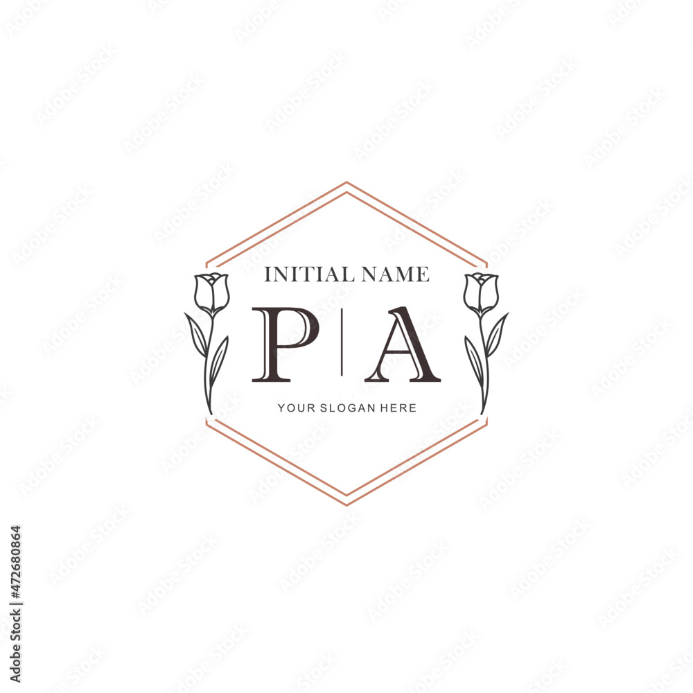 PA Hand drawn wedding monogram logo Stock Vector | Adobe Stock
