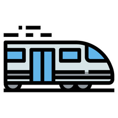 Poster - train Color line icon