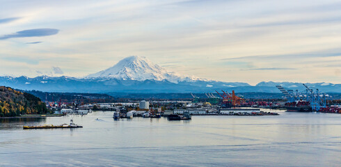 Wall Mural - Shiping Port And Mountain 5