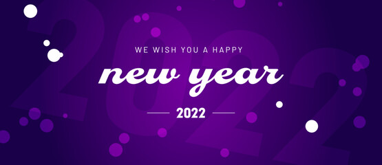 Happy new year card with text we wish you a happy new year 2022