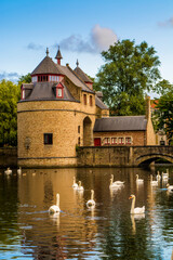 Wall Mural - Ezelpoort or Donkey's gate, fortified gate, Bruges, West Flanders, Belgium.