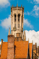 Poster - Belfort tower, Bruges, West Flanders, Belgium.