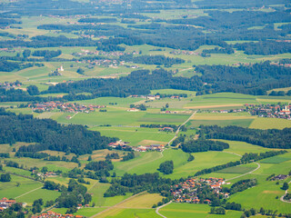 Sticker - View over the foothills of the Chiemgau Alps in Upper Bavaria. Europe, Germany, Bavaria