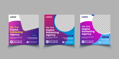 Wall Mural - Marketing Social Media Post Banner Template