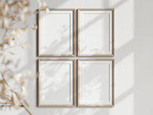 Four Vertical Frames On The Wall, Boho Interior Mockup