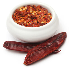 Wall Mural - Crushed chilies in bowl