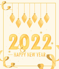 Canvas Print - happy new year 2022 greeting card