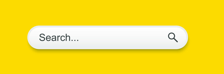 Search bar on yellow background ui template - Vector