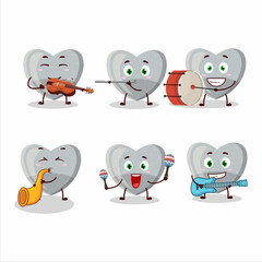 Poster - Cartoon character of white love gummy candy playing some musical instruments