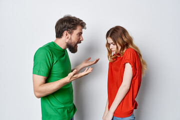 Wall Mural - man and woman communication fun together friendship isolated background