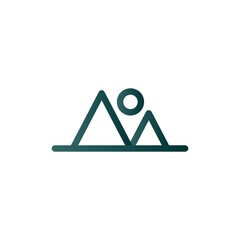 Mountain Line Gradient Vector Icon Design