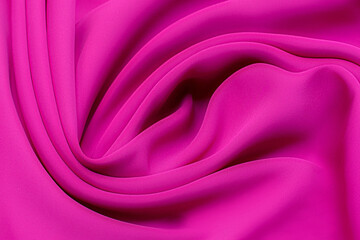 Close-up texture of natural red or pink or fuchsia fabric or cloth in same color. Fabric texture of natural cotton, silk or woo textile material. Red or pink or fuchsia fabric canvas background