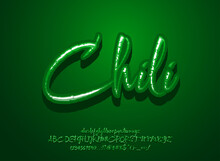 Green Chilli 3d Script Text Effect