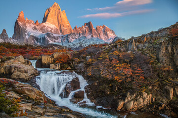 Sticker - South America, Argentina, Glacier National Park. Mt. Fitzroy at sunrise.